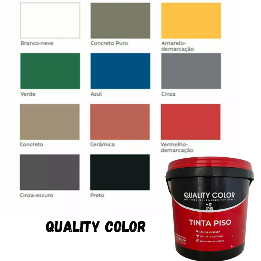 Tinta Piso 3,2L 4KG Quality Alto Rendimento Galão Diversas Cores