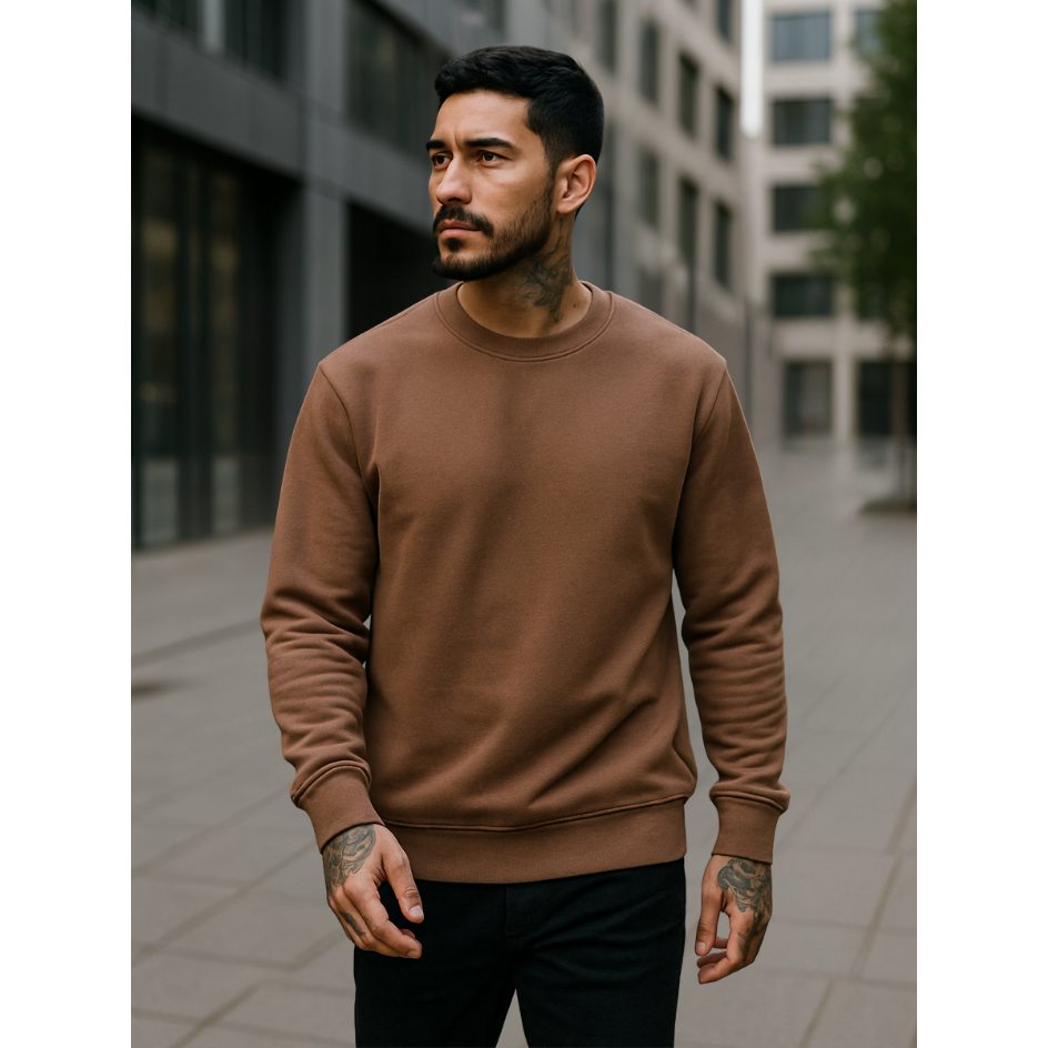 Blusa Moletom Gola Careca Suéter Liso sem estampa Unissex