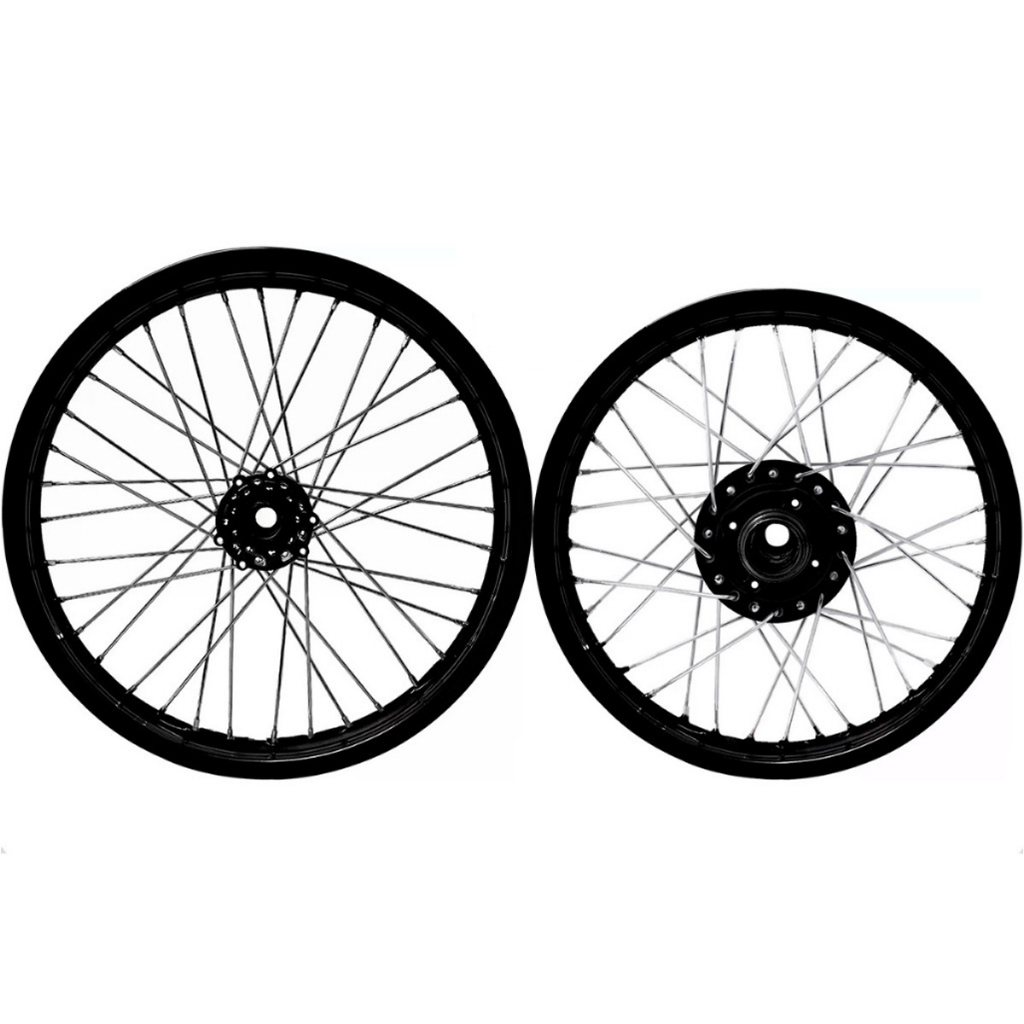 Roda Par Aro Preto Jante Xtz 125 Cubo Preto Raio Cromado 4mm