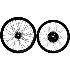Roda Par Aro Preto Jante Xtz 125 Cubo Preto Raio Cromado 4mm