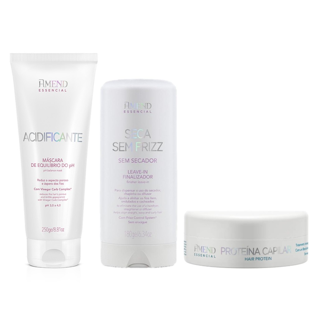 Amend Kit Essencial Máscara Equilíbrio Do Ph + Leave-In Seca Sem Frizz + Proteína Capilar ...