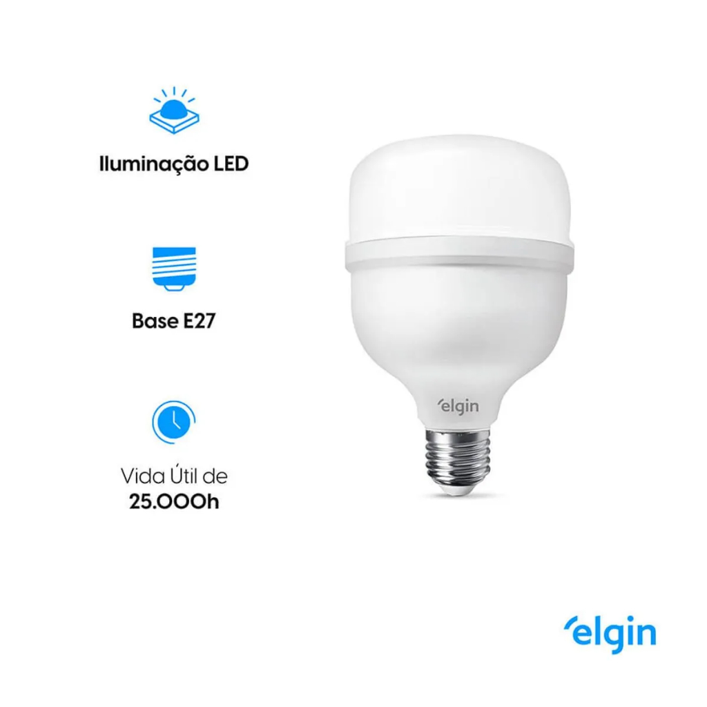 Lampada Bulbo 20W Elgin 6500K Branco Frio Led Econômica — imagem 2 de 2