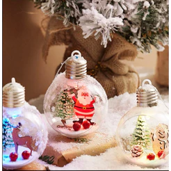 Kit 2 Enfeite para arvore de Natal Decoração de Natal Mini Globo Led Pisca Pisca Enfeite de natal