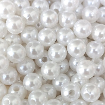 500 (250g) unidades de Pérola ABS 10MM  com Furo Passante Terço Asas da Fé