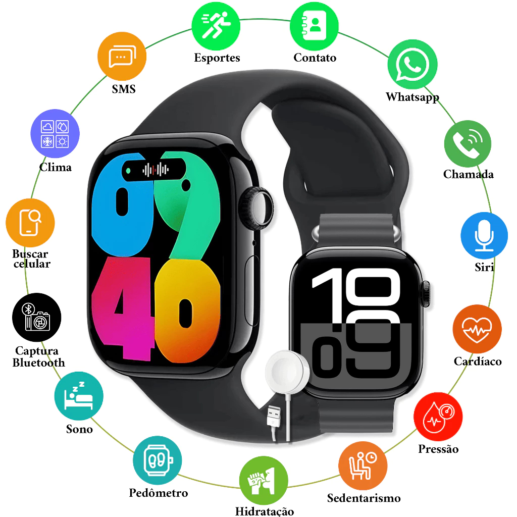 Imagem 2025 Novo Watch 10 pro Series 10 Relógio Inteligente Masculino Feminino Smartwatch À Prova