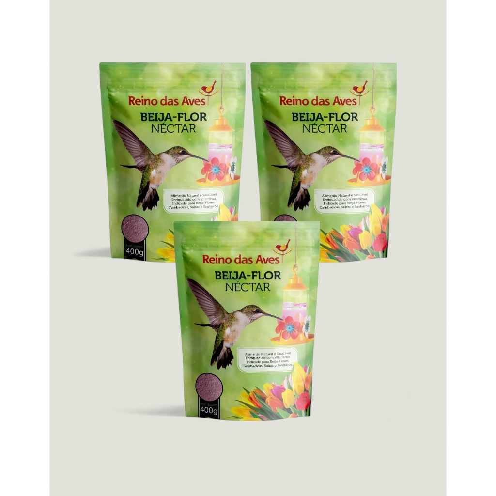 KIT 3 BEIJA FLOR NECTAR (REFIL) 400G em Oferta na Shopee