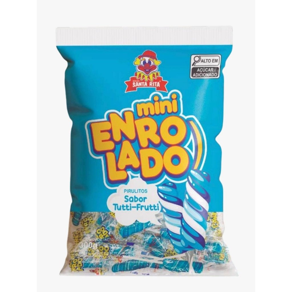 Mini Pirulito Rabinho Enrolado Azul 300g Santa Rita