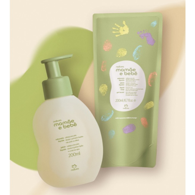 Kit Sabonete Líquido da Cabeça aos Pés Mamãe e Bebê Regular + Refil Natura em Oferta na Shopee