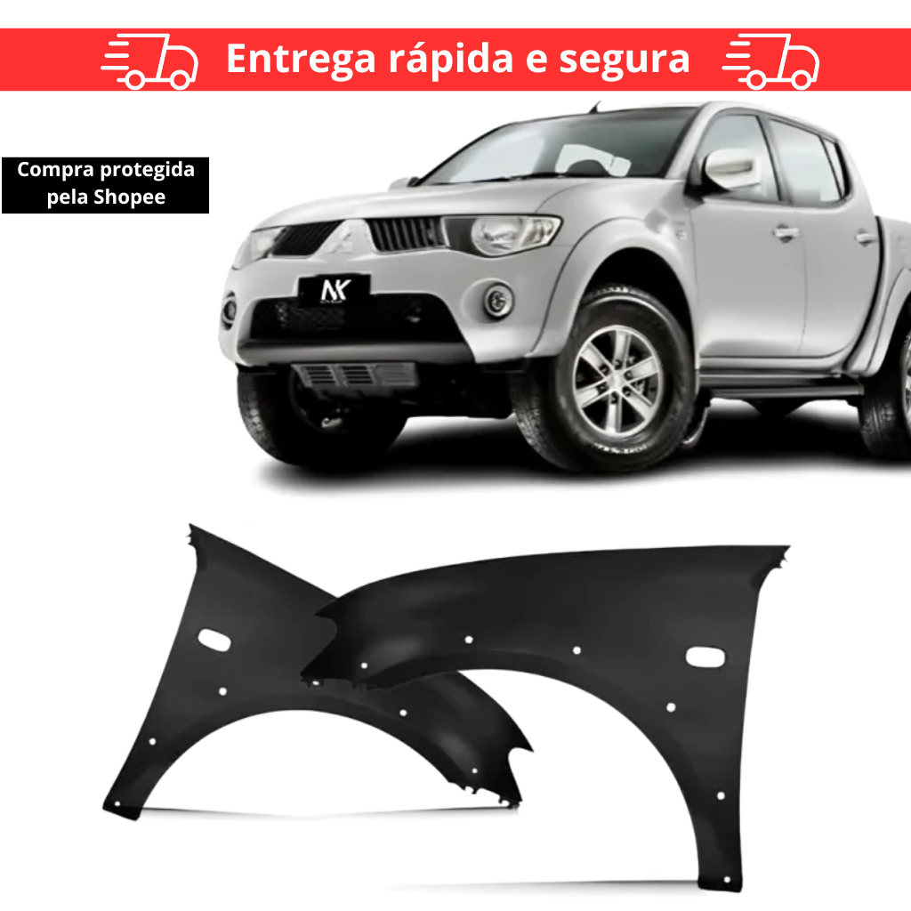 Par/Un Paralama Dianteiro Triton Pajero 2007 2008 2009 2010 2011 2012 2013 2014 2015 2016