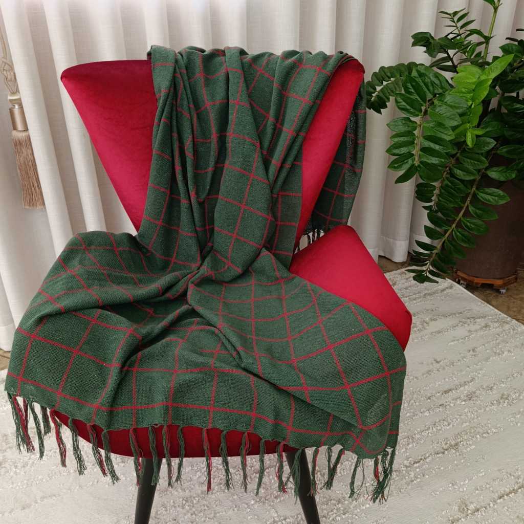 Toalha de Natal e final de ano de algodão. Manta para sofa, 180x120cm. Decoração Chic Tear...