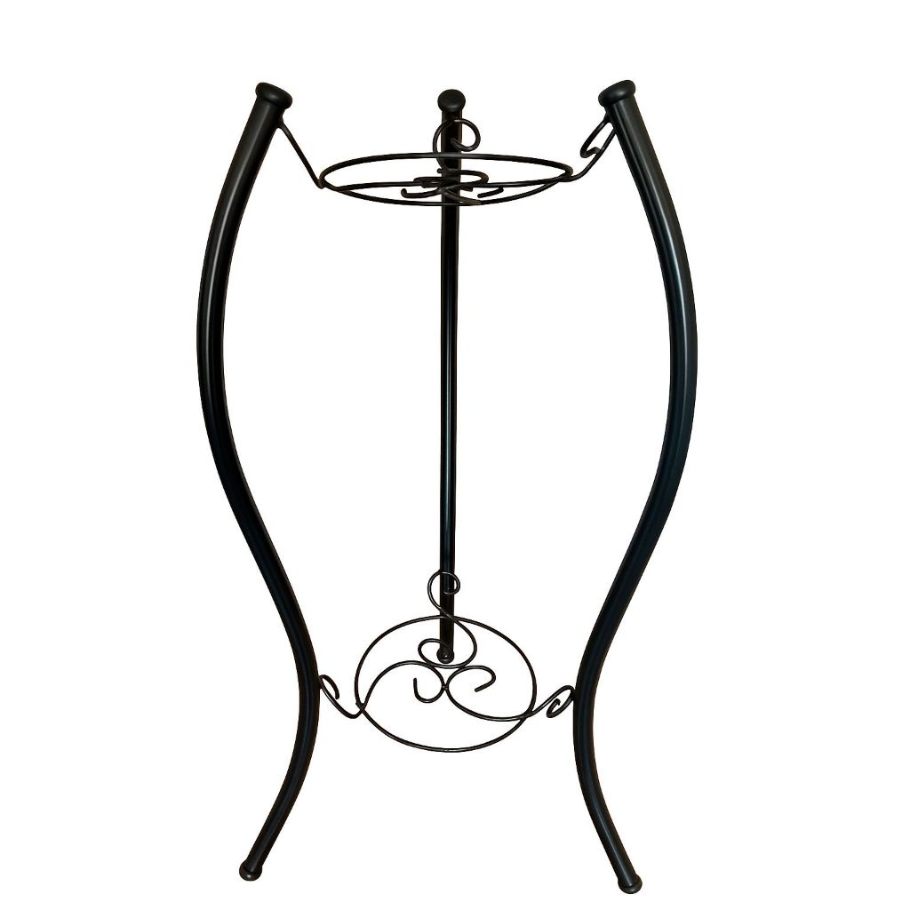 Suporte para Vasos Tripé Ferro Preto 2 Andares | Porta Plantas de Chão Decorativo Casa Jardim Varanda Flores