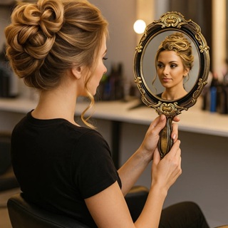 Espelho de Mão Grande Modelo Provençal Para Salão Maquiagem Decorativo Envio Imediato em Oferta na Shopee