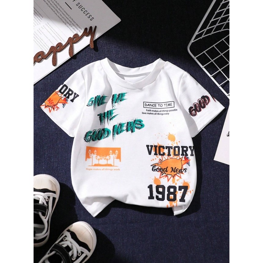 Camiseta Masculina Algodão Infantil Para Criança Menino Estampada Modinha Streetwear Lançamento