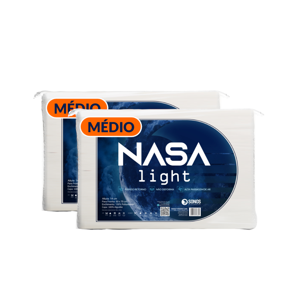Kit Travesseiros Nasa Light Médio Sonos 2 Unidades em Oferta na Shopee