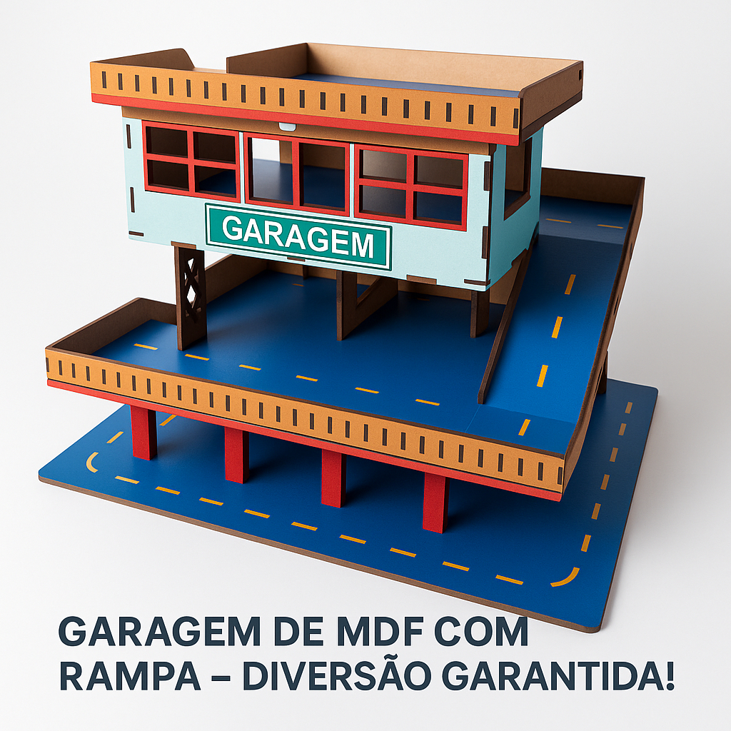 Garagem Brinquedo Presente Adesivada para Carros em Miniatura Menino Colecionador
