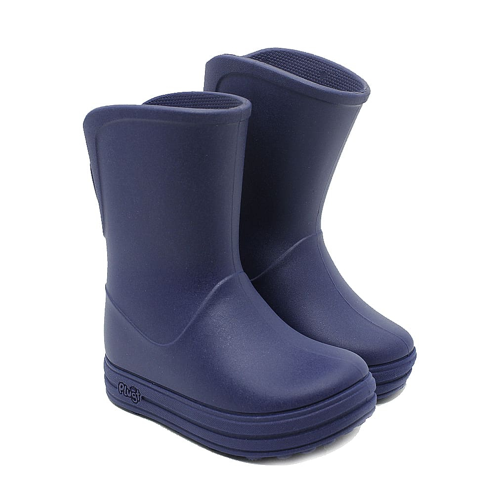 Bota de Chuva Galocha Infantil Básica Reciclável Confortável Plugt Linha Sustentável Marinho em Oferta na Shopee