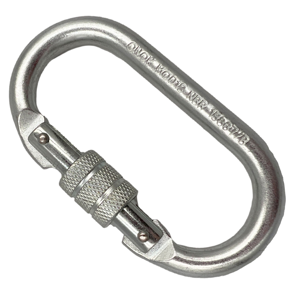 Mosquetão De Aço 23kn Oval C/ Fechamento Rosca Facintos