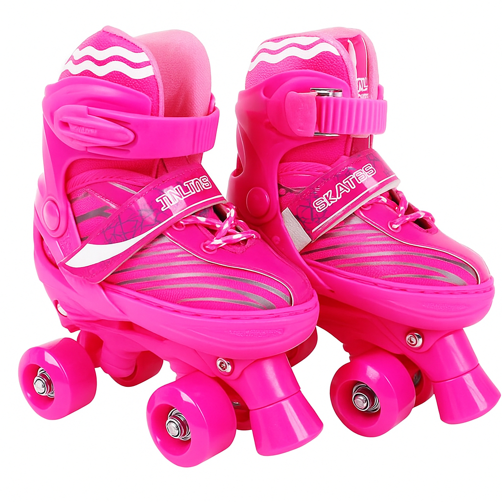 Patins Infantil Roller 4 Rodas + Capacete Proteção Ajustável