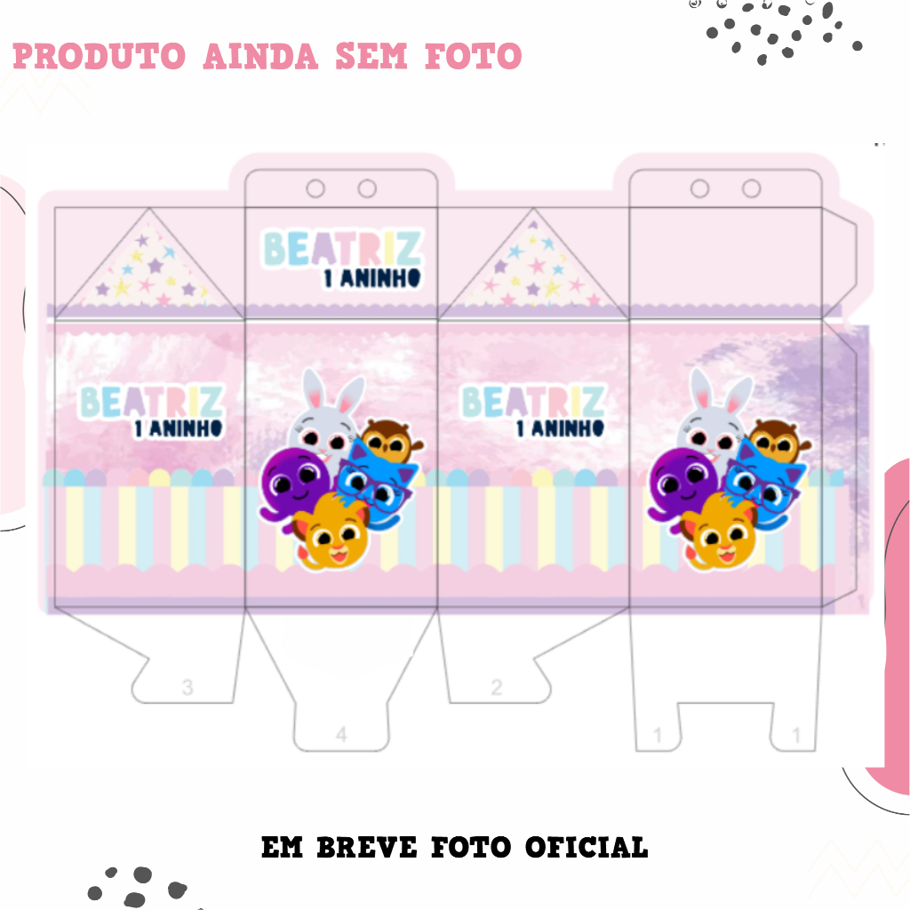PEGUE E MONTE Kit Festa Bolofofo Rosa Personalizado | Caixinhas | Lembrancinha | Aniversário Infantil