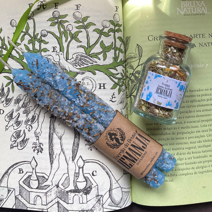 Kit Iemanjá Dupla de Velas + Banho para Purificação, harmonia, bem-estar