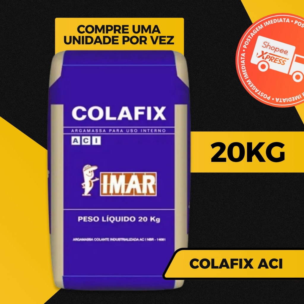 Argamassa Colante Tipo ACI Interna Colafix 20kg Cinza em Oferta na Shopee