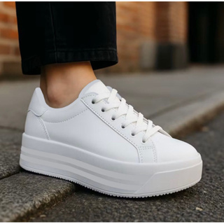 Tênis Plataforma Branco Feminino Bufalo Chunky Sneaker Sola Alta Branco em Oferta na Shopee
