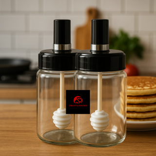 Meleira de Vidro 260ml com Tampa Rosqueável e Pegador Espiral em Oferta na Shopee