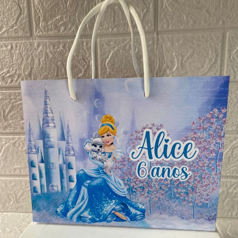 Sacola personalizada /lembrancinha de aniversário Cinderela