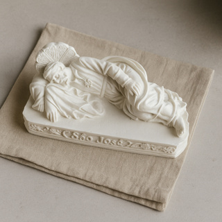 São José Dormindo Resina branca 12cm em Oferta na Shopee