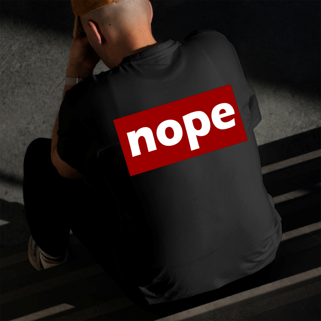 Camiseta Masculina Estampada Nope 100% Algodão Estilo Conforto Diário Do Tamanho P ao GG
