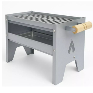 Churrasqueira Galvanizada Pequena Compacta Portátil Carvão Camping Mini Campeira Móvel em Oferta na Shopee