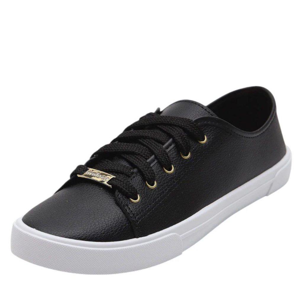 Tênis Moleca Feminino Casual Original Clássico Preto Confortável