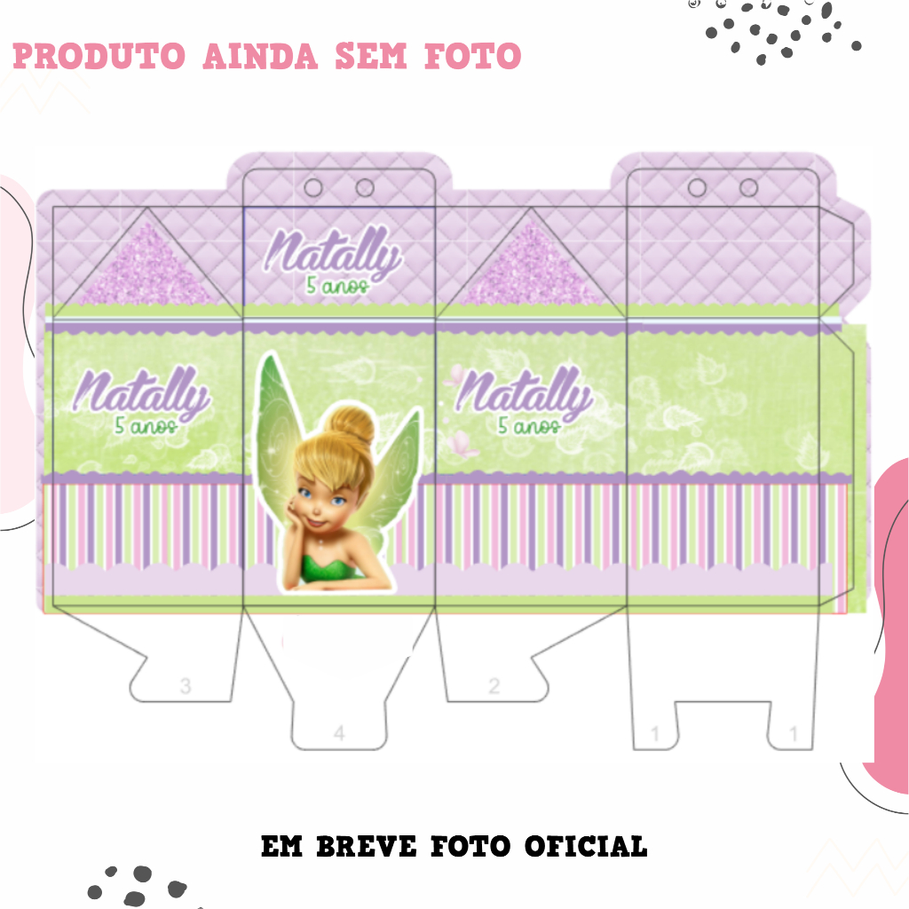 PEGUE E MONTE Kit Festa Sininho Tinker Bell Personalizado | Caixinhas | Lembrancinha | Aniversário Infantil