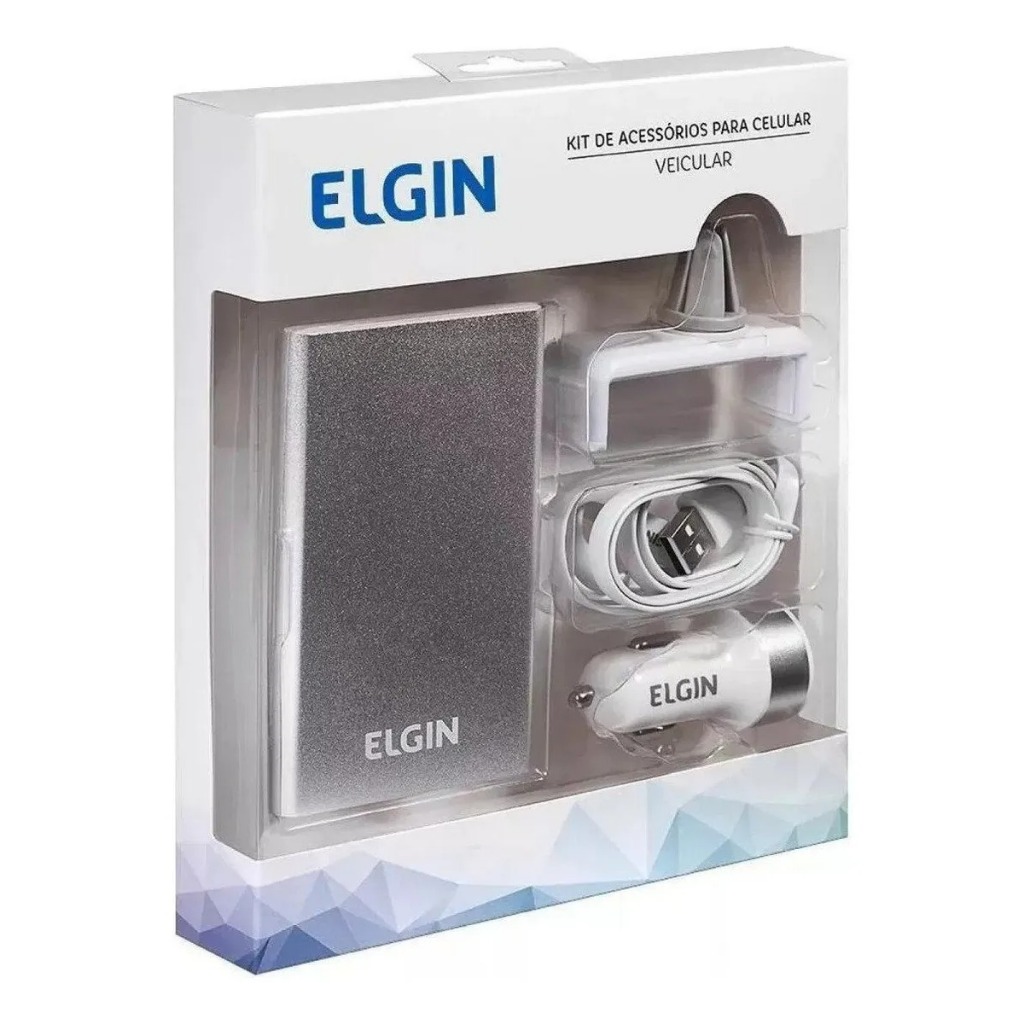 Kit 4 Peças De Acessórios Para Celular Veicular Elgin