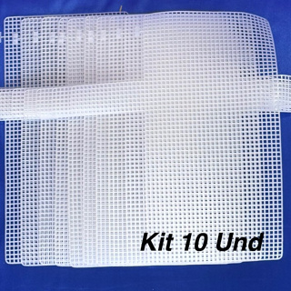 10 Telas Para Bordar Bolsas Tela Estrutura Para Trabalhos em Crchê Furo 5MM - kit Com 10 unidades em Oferta na Shopee