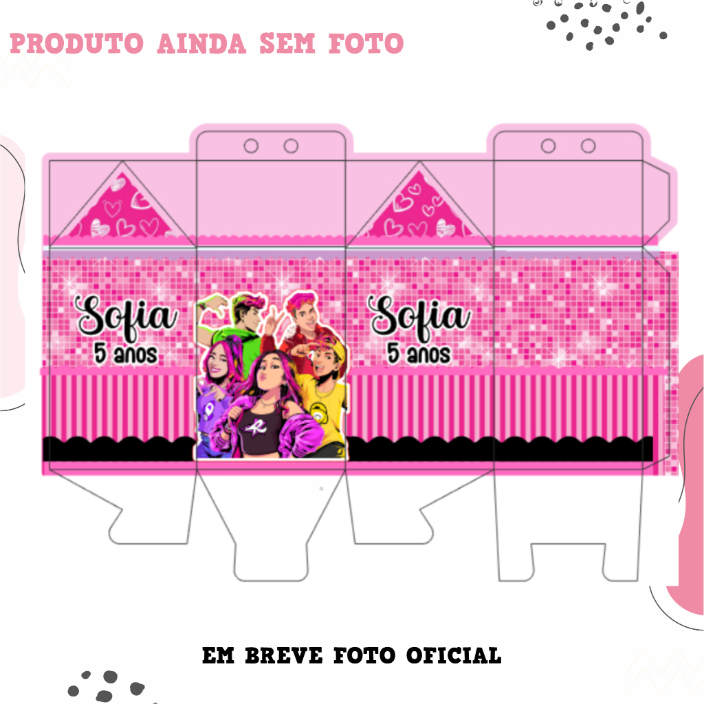 PEGUE E MONTE Kit Festa Clube dos rosas Emilly Vick Personalizado | Caixinhas | Lembrancinha | Aniversário Infantil