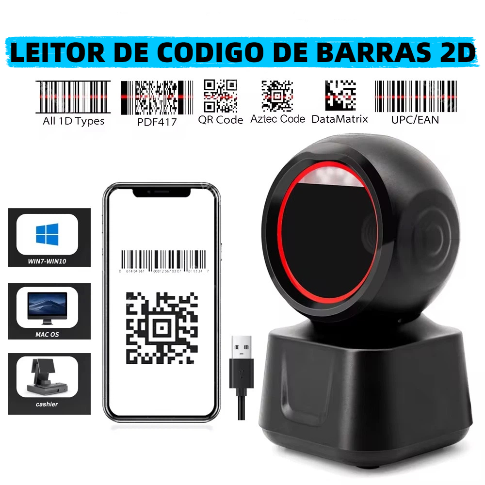 LEITOR DE CODIGO DE BARRAS 2D caixa de supermercado, loja de conveniência de roupas disponível TOMATE MDK-104 em Oferta na Shopee