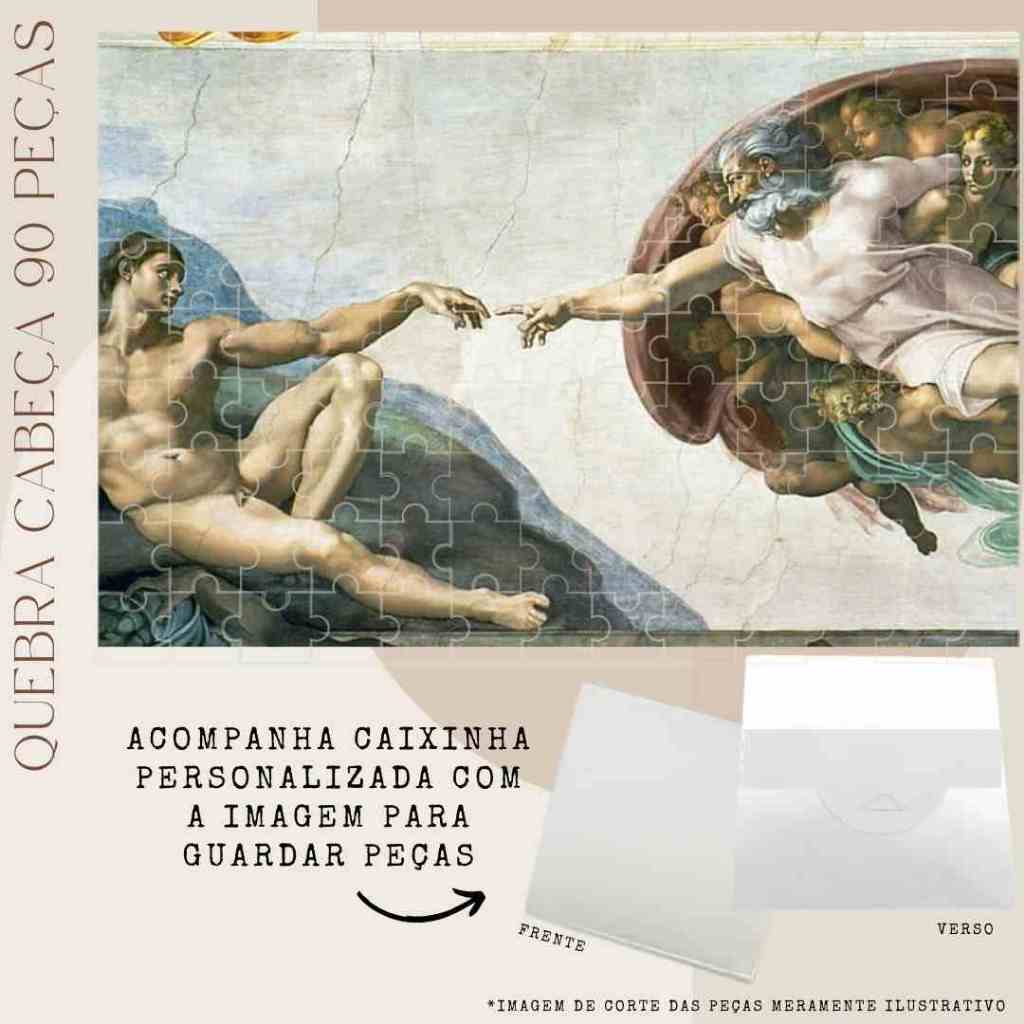 Puzzle A Criação de Adão galeria Obras de arte Michelangelo Buonarroti colecionável Quebra cabeça