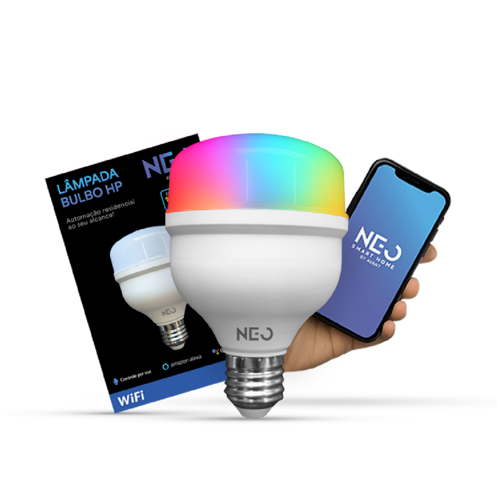 Lampada Led Smart Wi-fi 2.4 GHz Bulbo Hp 40w 50w 2700K/6500K RGB Colorido E27 110v/220v Neo Avant