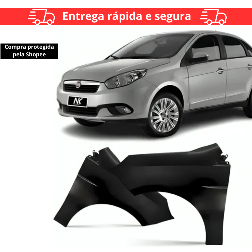 Par/Un Paralama Dianteiro Grand Siena 2012 2013 2014 2015 2016 2017 2018 2019 em Oferta na Shopee