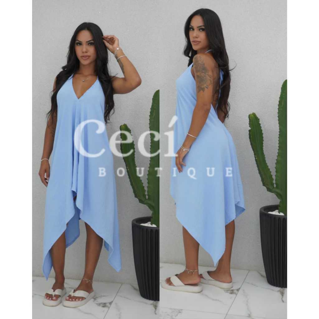 Vestido Casual Envelope Feminino Multiformas Básico Bico Pontas Costa Nua Moda Super Fashion em Oferta na Shopee