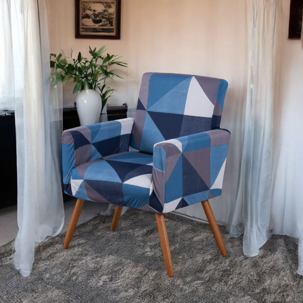 Capas Poltrona Nina Decorativa Sala Recepção Escritório Estampada