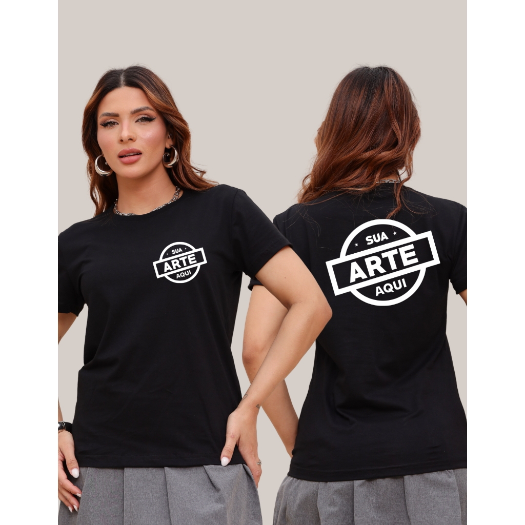 Camiseta Feminina Baby Look Blusa Tshirt Personalizada Estampa Uniforme Sua Arte Seu Logo Evento em Oferta na Shopee