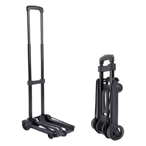 Carrinho De Mão Dobrável Portátil Com 2 Cordas Elásticas Multiuso Base Extensível