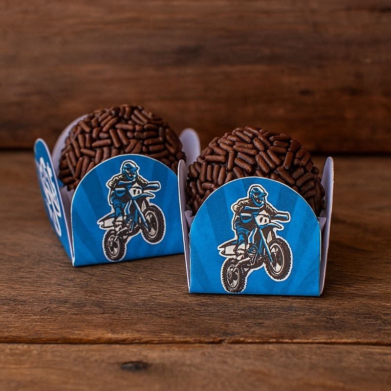 Forminha de Doce Motocross - Forminhas Personalizadas Motocross - Festa de Aniversário - Lembrancinha
