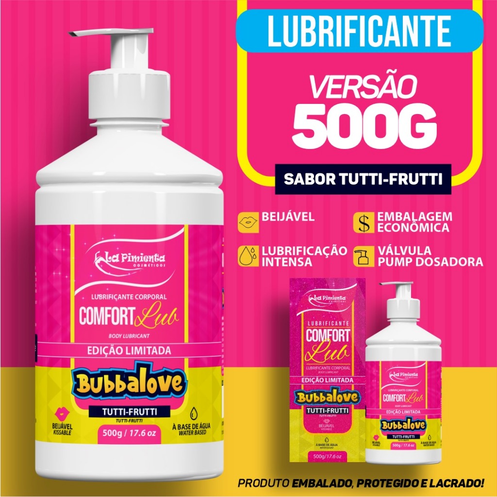 LUBRIFICANTE ÍNTIMO BUBBALOVE 500 BEIJÁVEL E EXCITANTE – DESLIZA NO PRAZER COM SABOR DELICIOSO em Oferta na Shopee
