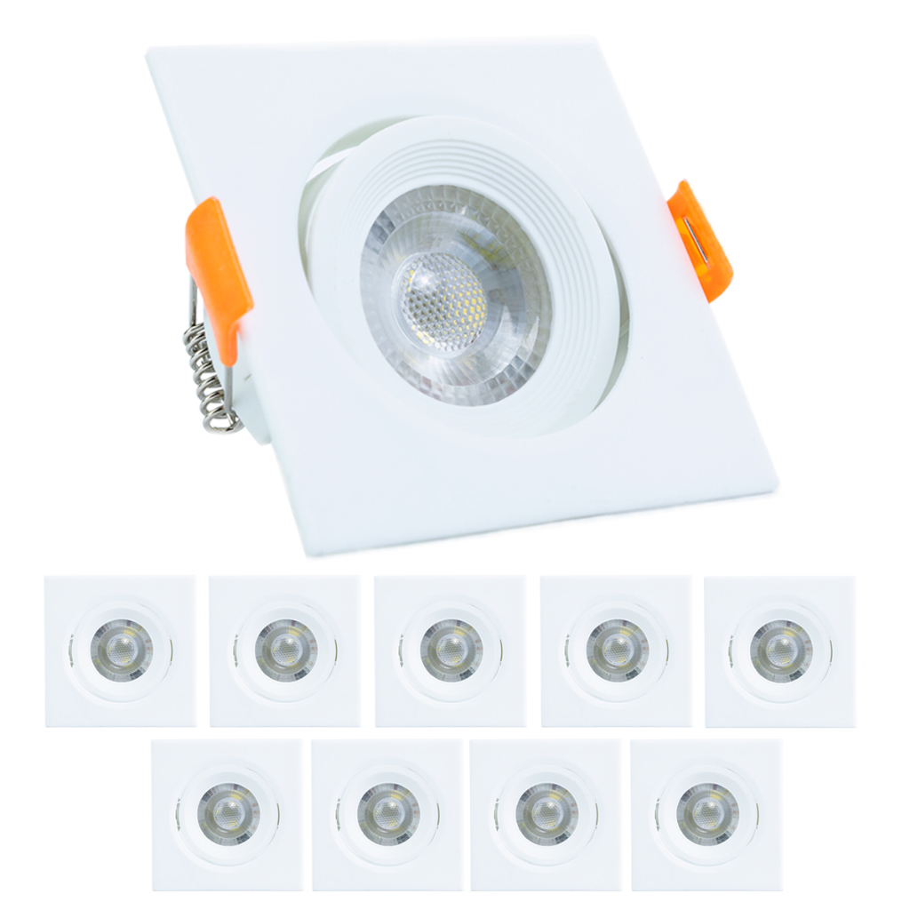 Kit 12 Spot LED 3W Quadrado Embutir Branco Frio | Iluminação Direcionada e Econômica