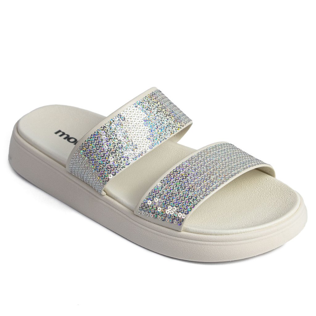 Sandália Moleca Feminina Papete Flatform Conforto 5469-131 Off White