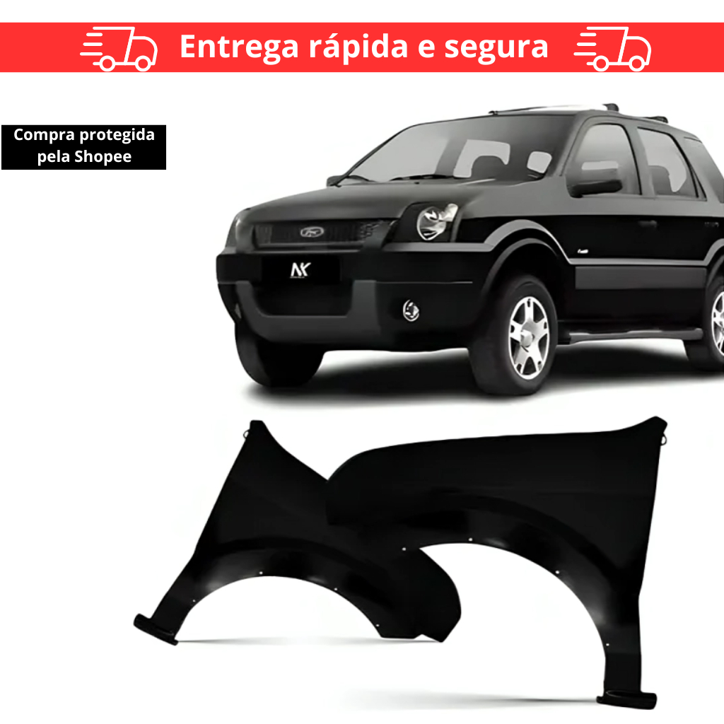 Par/Un Paralama Dianteiro Ecosport 2003 2004 2005 2006 2007 Para Lama Lameiro em Oferta na Shopee