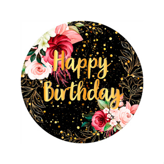 Painel 50cm Happy birthday Feminino com elástico em Oferta na Shopee